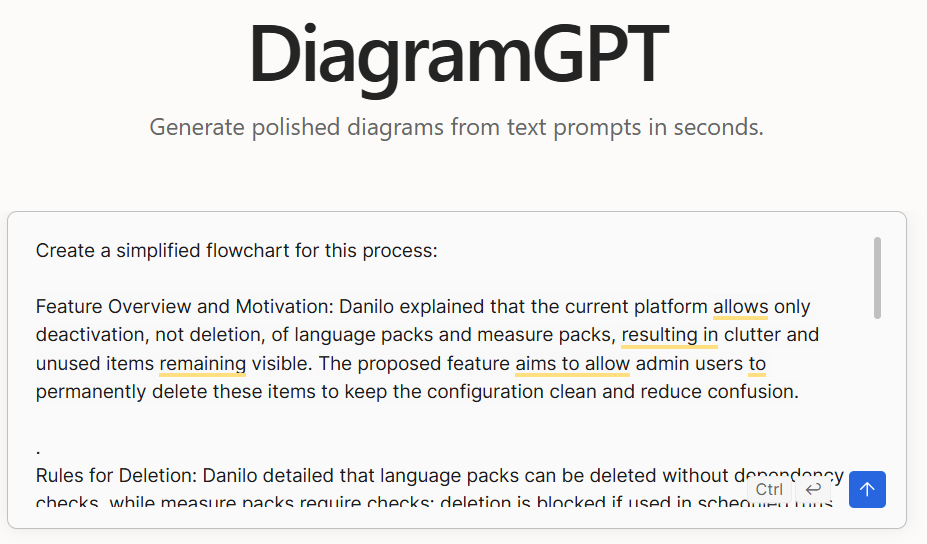 DiagramGPT input example